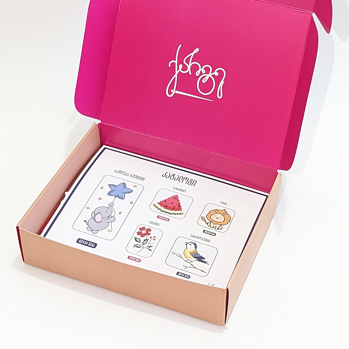 ყვავილი - კანვაზე ქარგვა